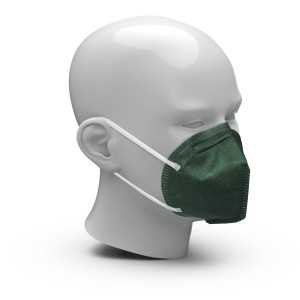 FFP2 NR Atemschutzmaske Colour grün, ohne Ventil, 5-lagig, Hochwertige Mundschutzmaske Made in Germany, 1 Packung = 10 Stück, Maske grün