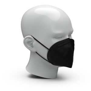 FFP2 NR Atemschutzmaske Colour, ohne Ventil, 5-lagig, Hochwertige Mundschutzmaske mit Made in Germany Qualität, 1 Packung = 10 Stück, Maske schwarz