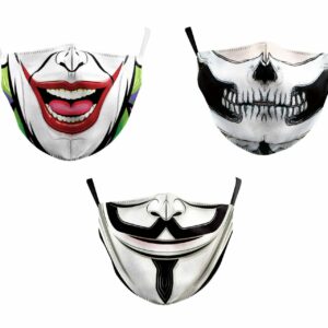 Maske Halloween, Joker Maske, Vendetta, Totenkopf Mundschutz Mit Filtertasche Und 2 X Ffp2 Filter