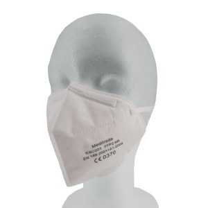 Meditrade FFP2 NR Atemschutzmaske, ohne Ventil, 5-lagig, Mundschutzmaske ideal für den Einmalgebrauch, 1 Karton = 40 Packungen à 20 Stück