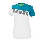 Erima 5-C T-Shirt Damen Weiss Blau