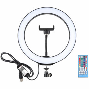 10,2' RGBW dimmbares LED-Fulllicht Selfie-Licht Fotografie-Lampe mit Handy-Klemme und Fernbedienung Unterstutzung Smartphone-APP-Betrieb - Modell: