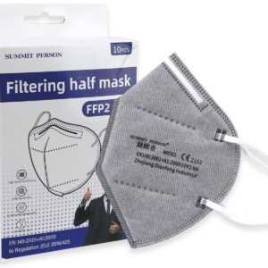 10er Set Atemschutzmasken FFP2 NR, grau