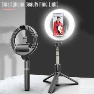6 Zoll Mini Smartphone Selfie Ringlicht LED Beauty Light 3 Beleuchtungsmodi Dimmbar mit Stativ Selfie Stick Fernausloser fur Live Streaming Online