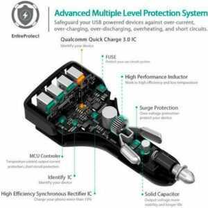 AUKEY "Car Charger 54W 54W 4-Port USB-type A CC-T9" Smartphone-Ladegerät