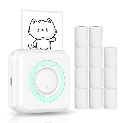 All-in-One-Fotodrucker Tragbarer Multifunktionsdrucker Wireless Instant Mini Printer Support BT Connection for Smartphone with 11 Paper Rolls 57mm Kompatibel mit iOS Android