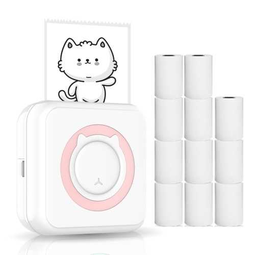 All-in-One-Fotodrucker Tragbarer Multifunktionsdrucker Wireless Instant Mini Printer Support BT Connection for Smartphone with 11 Paper Rolls 57mm Kompatibel mit iOS Android