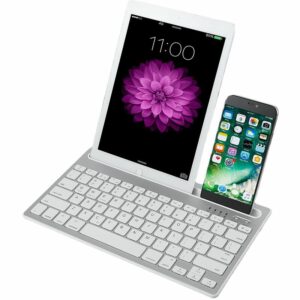Bluetooth-Tastatur, Multi-Device mit integriertem Ständer für iPad Tablet Smartphone TV Laptop Universal