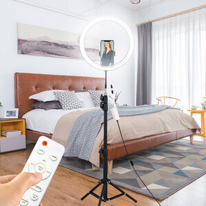Camera Photography Video 18W 13'' LED Ring Light Makeup Photography Dimmable Ring Lamp set with light stand For Smartphone