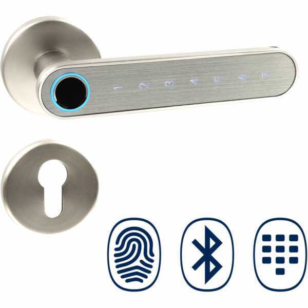 Felgner - ► digitaler Türbeschlag Smart Handle - Silberfarben Fingerabdruck, Smartphone oder Pin Code