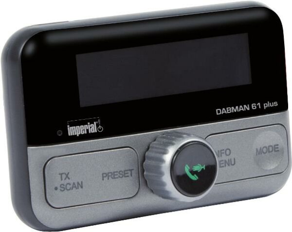 Imperial 22-165-00 DABMAN 61 plus mobiler DAB+ Empfänger (FM Transmitter für Auto/LKW, Bluetooth 4.2 für Smartphones/Tablet, microSD-Kartenleser, diverse Halter, Scheibenklebeantenne) schwarz (22-165-00)