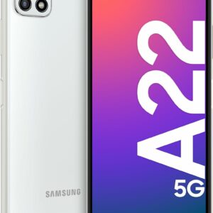 Samsung Galaxy A22 5G - 5G Smartphone - Dual-SIM - RAM 4GB / 64GB - microSD slot - LCD-Anzeige - 6.6 - 2408 x 1080 Pixel (90 Hz) - Triple-Kamera 48 MP, 5 MP, 2 MP - front camera 8 MP - weiß (SM-A226BZWUEUE)