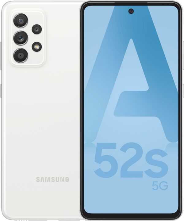 Samsung Galaxy A52s 5G - 5G Smartphone - Dual-SIM - RAM 8 GB / 256 GB - microSD slot - OLED-Display - 6.5 - 2400 x 1080 Pixel - 4x x Rückkamera 64 MP, 12 MP, 5 MP, 5 MP - front camera 32 MP - Awesome White
