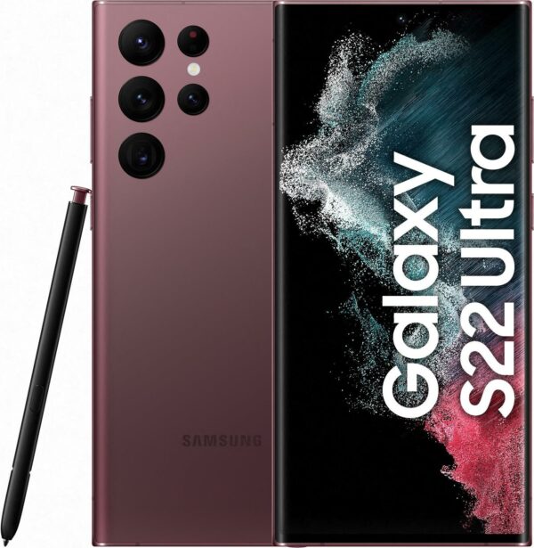 Samsung Galaxy S22 Ultra - 5G Smartphone - Dual-SIM - RAM 12 GB / 256 GB - OLED-Display - 6.8 - 3088 x 1440 Pixel (120 Hz) - 4x x Rückkamera 108 MP, 12 MP, 10 MP, 10 MP - front camera 40 MP - Weinrot