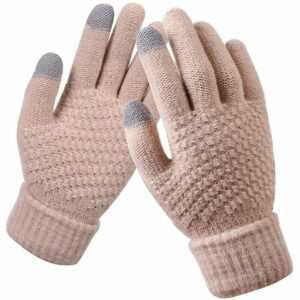 Touchscreen-Handschuhe für Damen, Winter, warm, gestrickt, weich, mit SMS, Mode, Fäustlinge für Smartphone, Iphone, iPad