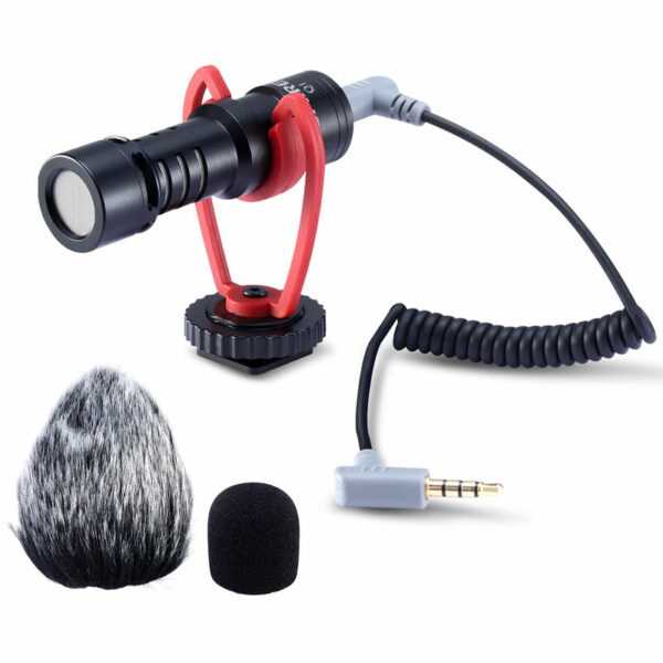 VM-Q1 Professionelles Videomikrofon Hohe Empfindlichkeit Gerauscharmes Direktionsmikrofon mit Nierencharakteristik Kompatibel mit Smartphone-Kamera