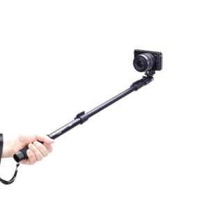 YUNTENG Tragbarer ausziehbarer Selfie-Stick Aluminiumlegierung Handheld-Einbeinstativ-Stativ mit 1/4 Zoll Schraube Telefonhalter für kleine Digitalkamera ILDC Smartphone