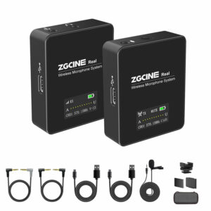 ZZGCINE GO 1V1 UHF Wireless Lavalier Ansteckmikrofonsystem mit Sender und Empfänger für Smartphones Kamera