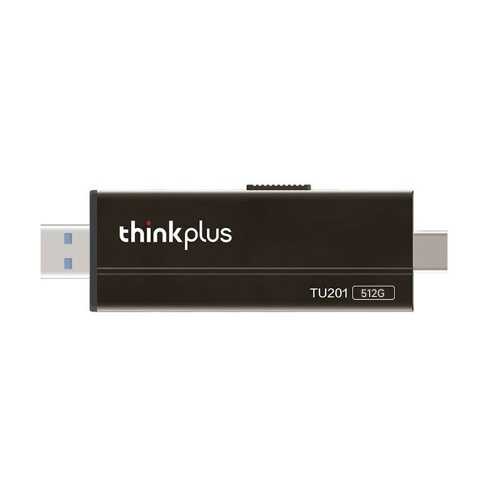 thinkplus TU201 512 GB Typ-C + USB 3.0 Tragbares Solid-State-U-Festplattenlaufwerk mit zwei Anschlüssen Hochgeschwindigkeits-USB-Flash-Laufwerk für Smartphones, PCs, Laptops