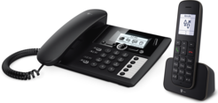 Telekom Sinus PA 207 Plus 1 – Analoges/DECT-Telefon – Drahtgebundenes & drahtloses Handgerät – Freisprecheinrichtung – 150 Eintragungen – Anrufer-Identifikation – Schwarz (40753987)