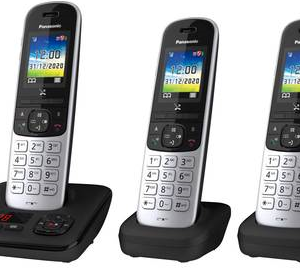 Panasonic KX-TGH723 - DECT-Telefon - Kabelloses Mobilteil - Freisprecheinrichtung - 200 Eintragungen - Anrufer-Identifikation - Schwarz (KX-TGH723GS)