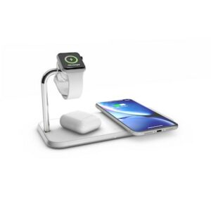 Zens Aluminium Dual Wireless Charger + Apple Watch 10W Qi weiß