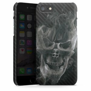 iPhone 7 Handy Premium Case Smartphone Handyhülle Hülle matt Carbon Totenkopf Skull Premium Case
