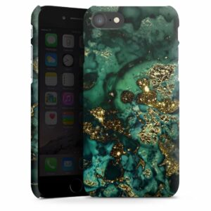 iPhone 7 Handy Premium Case Smartphone Handyhülle Hülle matt Marble Muster Glitzer Premium Case