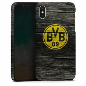 iPhone X Handy Premium Case Smartphone Handyhülle Hülle matt Bvb Wooden Look Borussia Dortmund Premium Case