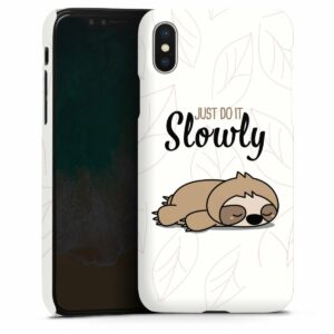 iPhone X Handy Premium Case Smartphone Handyhülle Hülle matt Sloth Lazy Sunday Animals Premium Case