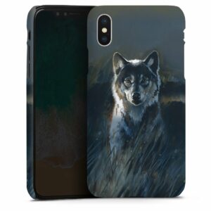 iPhone X Handy Premium Case Smartphone Handyhülle Hülle matt Wolf Painting Nature Premium Case