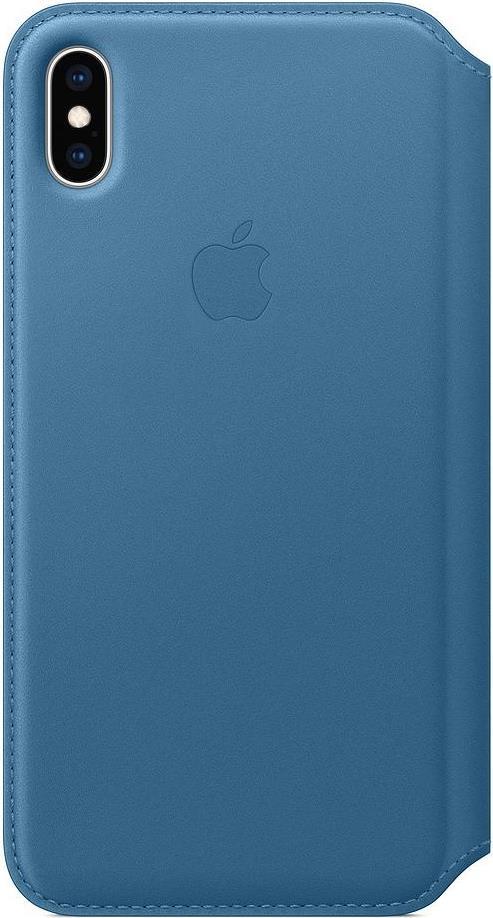 Apple Folio - Flip-Hülle für Mobiltelefon - Leder - cape cod blue - für iPhone XS Max