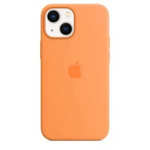 Apple Original iPhone 13 Mini Silikon Case mit MagSafe Gelborange