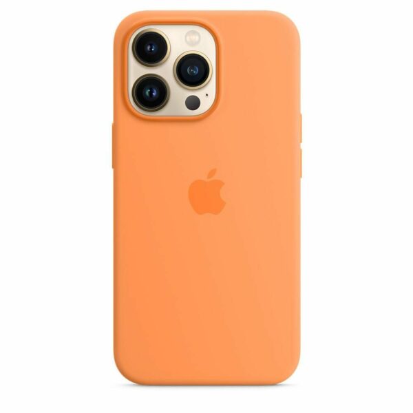 Apple Silikon Case mit MagSafe für Apple iPhone 13 Pro, gelborange