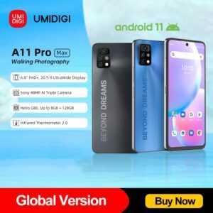 [Auf Lager] UMIDIGI A11 Pro Max Globale Version Android Smartphone 6.8 "FHD + Display 128GB Helio