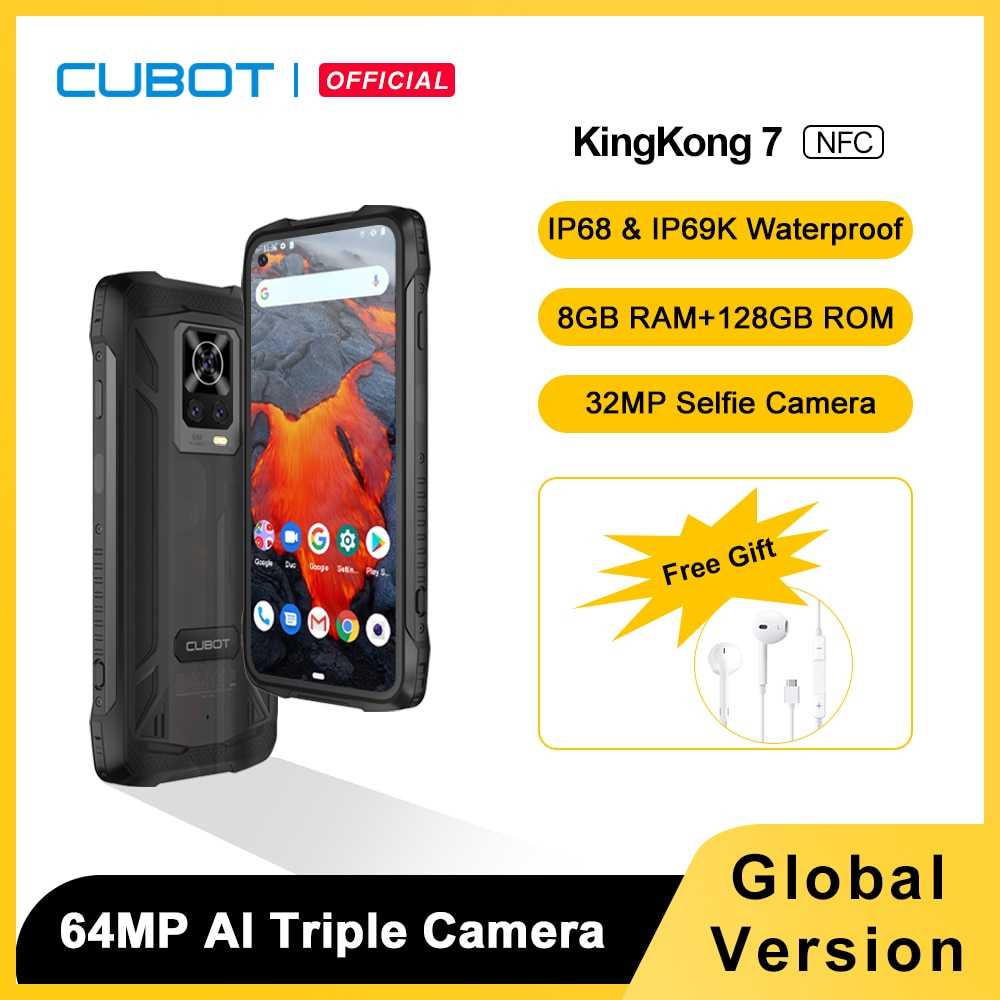 Cubot KingKong 7 IP68 wasserdichtes robustes Smartphone ohne Vertrag 8GB+128GB ROM(256GB
