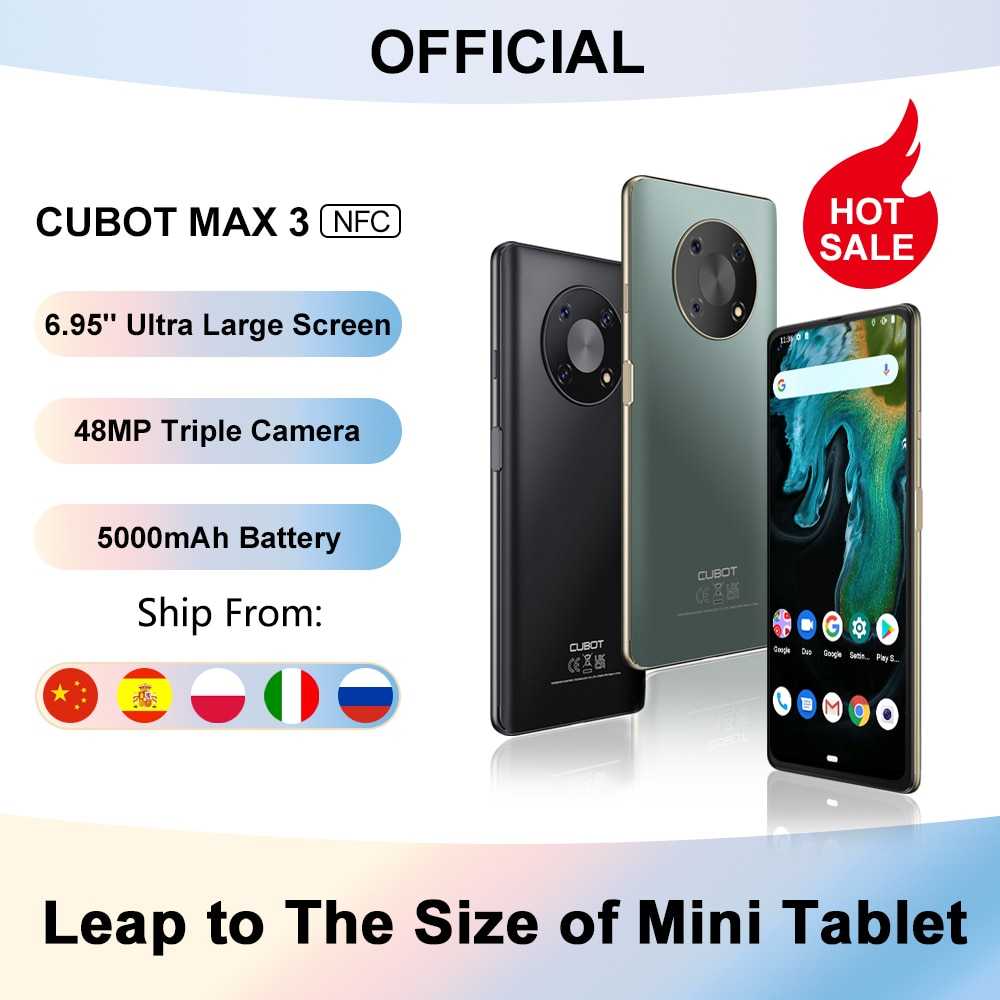 Cubot Max 3 Smartphone ohne Vertrag Günstig [2021] 6.95 Zoll Display Octa-core starker 5000mAh