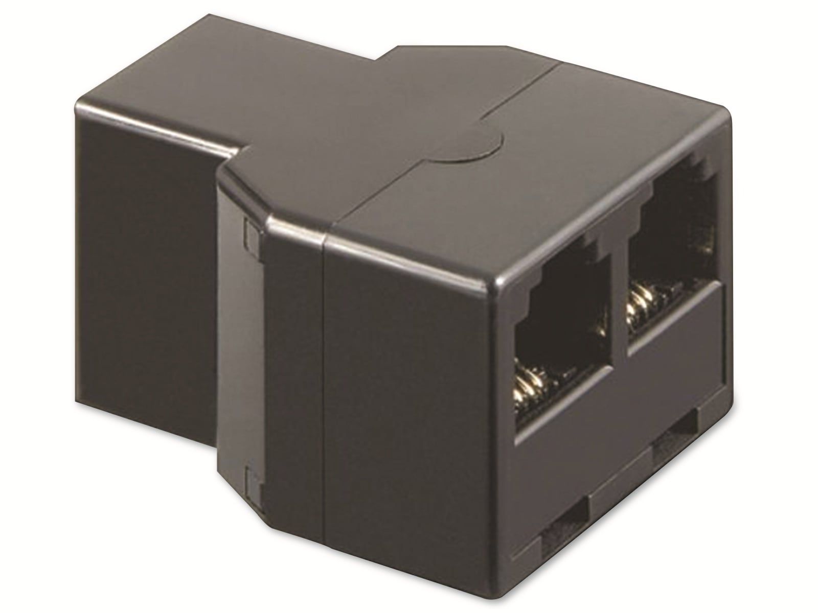 GOOBAY ISDN T-Adapter, 3x RJ11 Buchse, schwarz