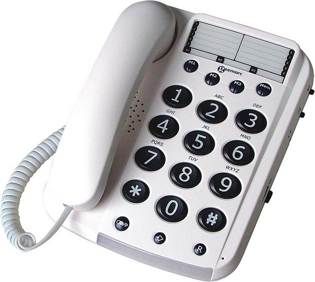 Geemarc DALLAS 10 Großtastentelefon schnurgebunden mit 3 Direktwahltasten Seniorentelefon