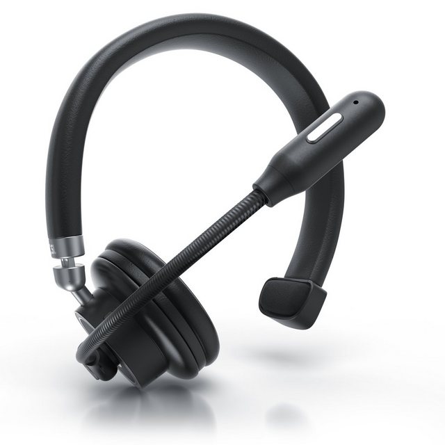 CSL Wireless-Headset (Multipoint, freisprechen, für Auto, LKW, Computer, VoIP, Call Center & Handys, Bluetooth 4.1, Kopfhörer mit flexiblem hochklappbarem Mikrofon, kabellos, leicht)