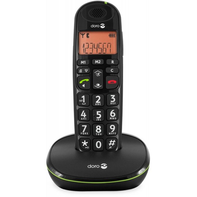 Doro PhoneEasy 100 W – Telefon – schwarz Schnurloses DECT-Telefon