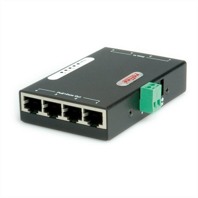 ROLINE Gigabit Ethernet PoE Injektor, 4 Ports Netzwerk-Switch