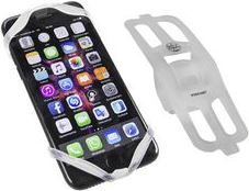FISCHER Fahrrad-Smartphonehalter Silikon, weiß aus Silikon, passend für alle gängigen Smartphones bis