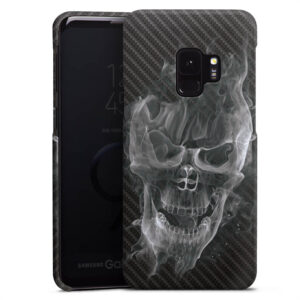 Galaxy S9 Handy Premium Case Smartphone Handyhülle Hülle matt Carbon Totenkopf Skull Premium Case