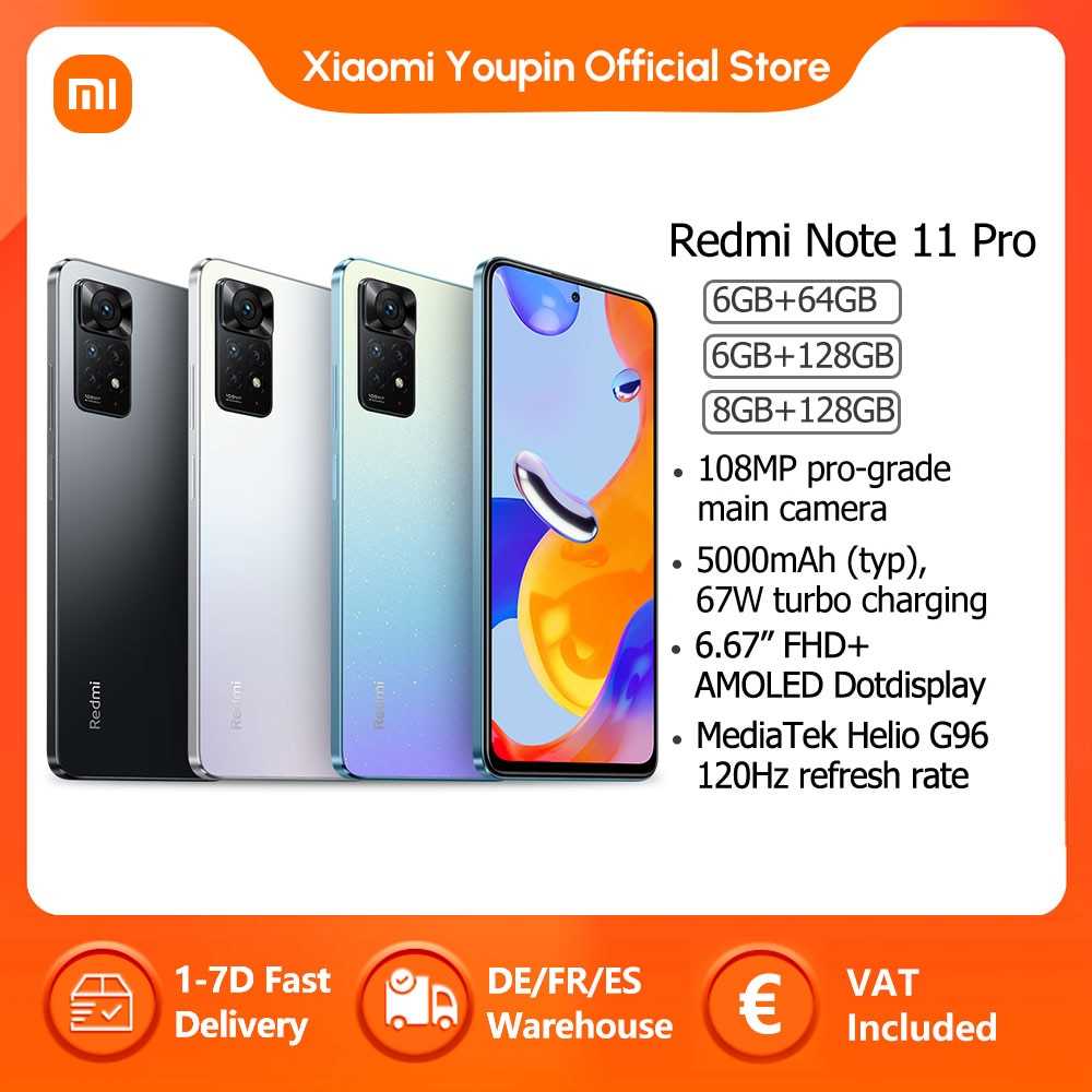 Globale Version Xiaomi Redmi Hinweis 11 Pro Smartphone 120Hz AMOLED 67W Schnelle Lade 108MP