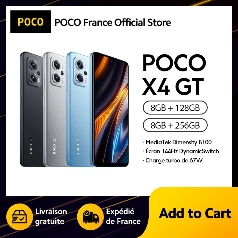 �[Officiel] POCO X4 GT Smartphone – MediaTek Dimensity 8100 Écran 144Hz DynamicSwitch Ladung turbo