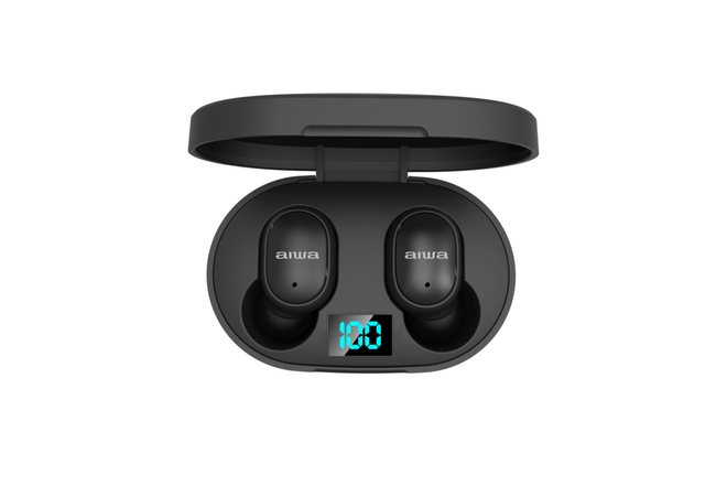 Aiwa AT-X80E II Bluetooth-Kopfhörer (Google Assitant, Siri, Bluetooth 5.1, High Definition Audiqualität, Wiedergabezeit 6-8 Stunden, TWS, automatisches Koppeln mit dem Smartphone)