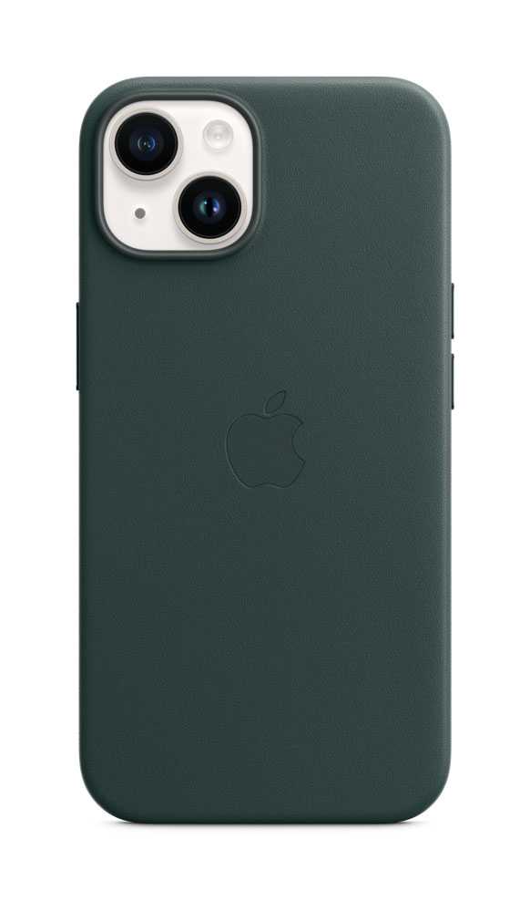 Apple – Case für Mobiltelefon – mit MagSafe – Leder – Forest Green – für iPhone 14 (MPP53ZM/A)