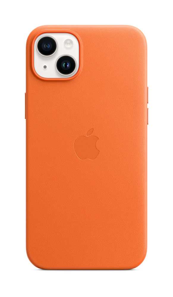 Apple - Case für Mobiltelefon - mit MagSafe - Leder - orange - für iPhone 14 Plus (MPPF3ZM/A)