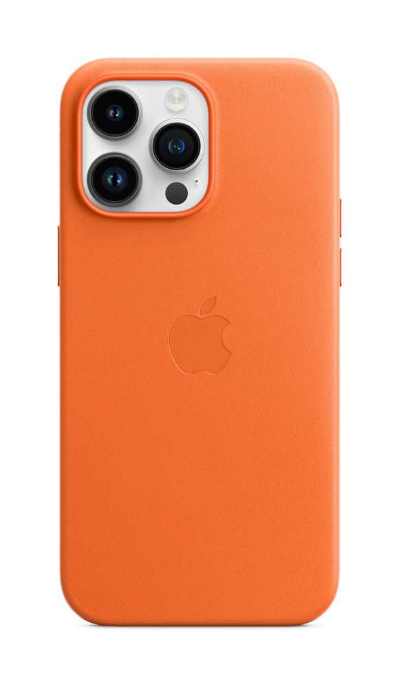 Apple - Case für Mobiltelefon - mit MagSafe - Leder - orange - für iPhone 14 Pro Max (MPPR3ZM/A)